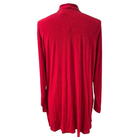 NWT Chico's Travelers Acetate Side Slit Jacket Enamel Red Sz 3 Cruise Vacation - Picture 5 of 7